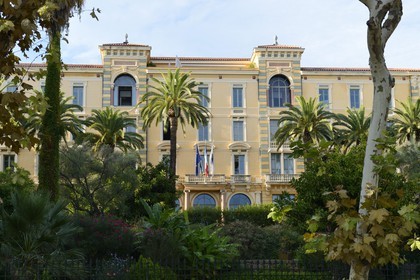 France, Corse du Sud, Ajaccio, district known as foreigners, cours Grandval, the former Grand Hotel Continental is now the seat of the Territorial Community of Corsica