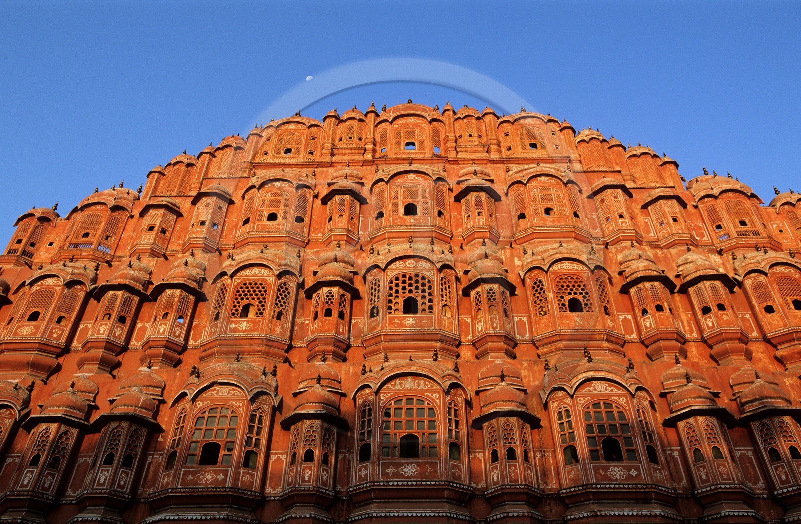 Inde, état du Rajasthan, Jaipur, le Hawa Mahal ou palais des vents à l'intérieur du City Palace