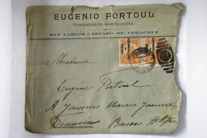 France, Alpes-de-Haute-Provence (04), vallée de l'Ubaye, Jausiers,  Villa mexicaine connue sous le nom de Villa San Carlos, lettre à son épouse d'Eugène Fortoul qui émigra au Mexique au début du XXème siècle