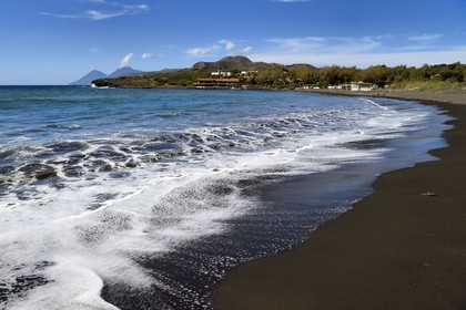 Italy, Sicily, Aeolian Islands, listed as World Heritage by UNESCO, Vulcano Island, black sand beach of Porto de Ponente