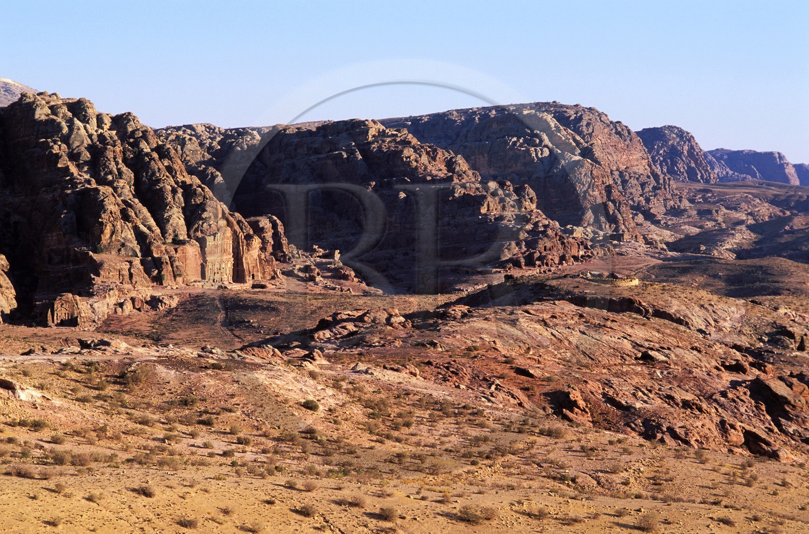 Jordanie, Petra, vue générale du site où s'élevait autrefois la cité