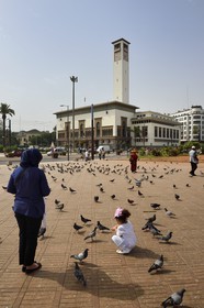 Maroc, Casablanca, la Wilaya du Grand Casablanca (ex Hotel de Ville) place Mohammed V, construit entre 1928 et 1936 par l'architecte Marius Boyer