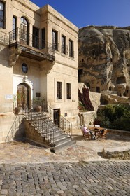 Turkey, Central Anatolia, Nevsehir Province, Cappadocia listed as World Heritage by UNESCO, Urgup, Yunak Evleri luxury hotel in old troglodytic houses