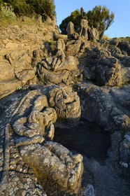 France, Ille-et-Vilaine, St Malo, Rotheneuf, stones sculpted by Foure abbot between 1870 and 1917