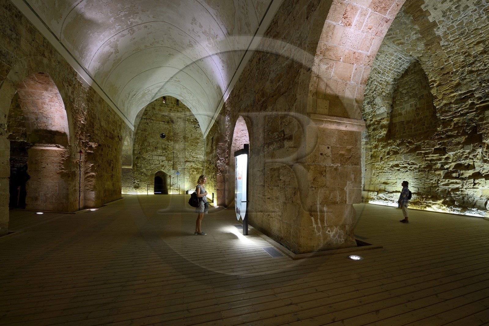 Israel, district Nord, Galilée, Acre (Akko), vieille ville, classée Patrimoine Mondial de l'UNESCO, la citadelle des Hospitaliers, la salle septentrionale de la commanderie