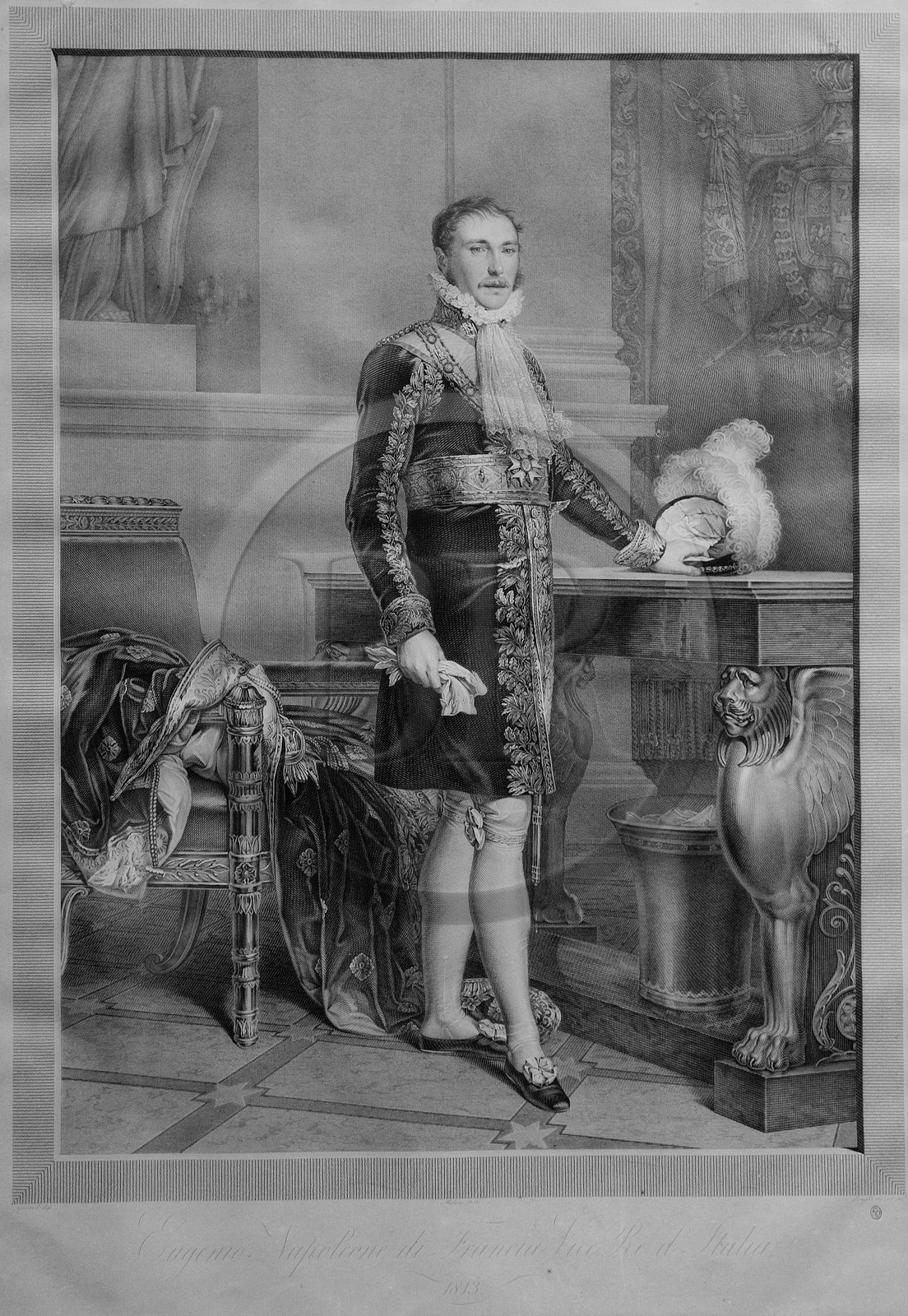 Italie, Lombardie, Milan, musée du Risorgimento (Museo del Risorgimento), Eugène Rose de Beauharnais, fils adoptif de l'Empereur Napoleon Bonaparte, avec prédicat d'Altesse impériale, vice-roi d'Italie, prince de Venise, grand-duc de Francfort, duc de Leuchtenberg et prince d'Eichstätt