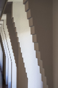 Espagne, Catalogne, Barcelone, le Palais Güell (Palau Güell) construit entre 1886 et 1891 et réalisé par l'architecte du modernisme catalan Antoni Gaudi, site classé au Patrimoine Mondial de l'UNESCO, ancienne buanderie dans les combles