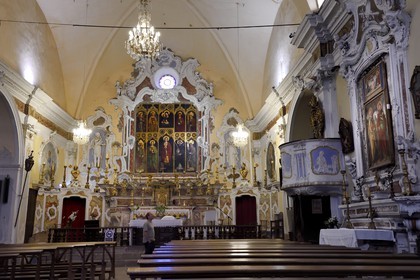France, Alpes-Maritimes, Lucéram, St Margaret Church, the altarpiece of Saint Margaret (1498) attributed to Louis Brea, the famous Nice primitive