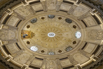 Espagne, Andalousie, Séville, la cathédrale, classé Patrimoine Mondial de l'UNESCO, dôme Renaissance de la salle du Chapitre, première salle éliptique construite en Europe