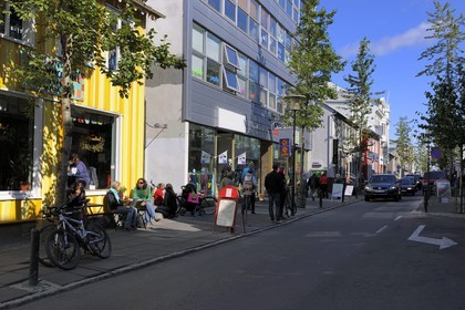 Iceland, Reykjavik's main shopping street, Laugavegur