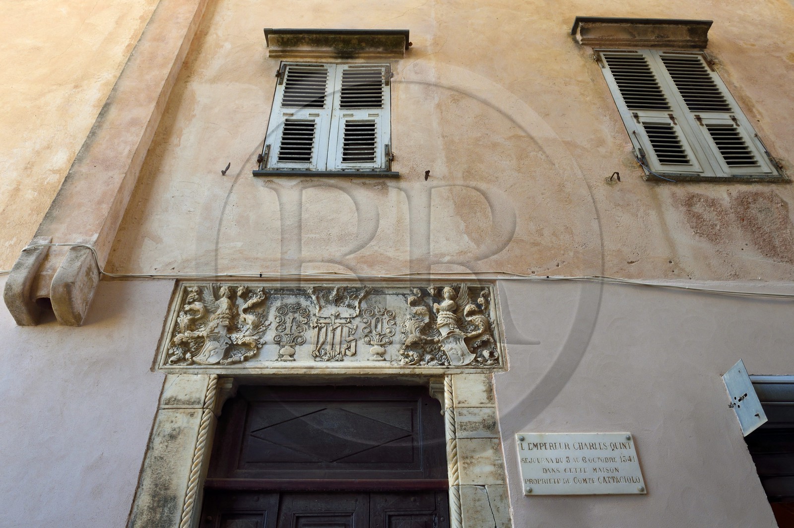 France, Corse-du-Sud (2A), Bonifacio, Ville Haute, rue Longue, maison qui héberga Napoléon Bonaparte en 1793