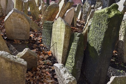 République Tchèque, Prague, centre historique classé Patrimoine Mondial de l'UNESCO, quartier juif de Josefov, cimetière juif