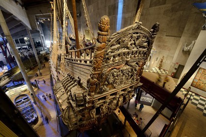 Suède, Stockholm, Djurgarden, le musée Vasa (Vasamuseet), le Vasa, navire du XVIIe siècle renfloué et rénové