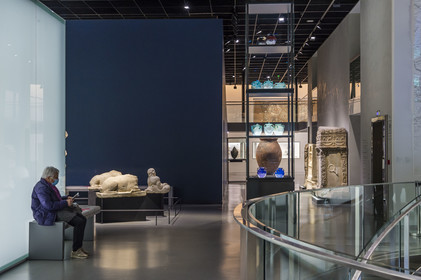 France, Gard, Nimes, Romanity museum (Musée de la Romanite) by architect Elizabeth de Portzamparc