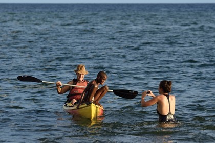 France, Mayotte island (French overseas department), Grande-Terre, Nyambadao, kayaking next to Sakouli beach