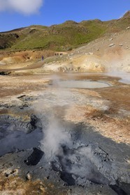 Iceland, Reykjavik region, Krisuvik Valley, solfatares and fumaroles of Seltun geothermical area