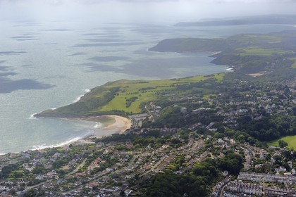 Royaume-Uni, Angleterre, Pays de Galles, baie de Langland (vue aérienne)