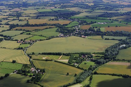 Royaume-Uni, Angleterre, Essex, la campagne à l'ouest de Colchester (vue aérienne)
