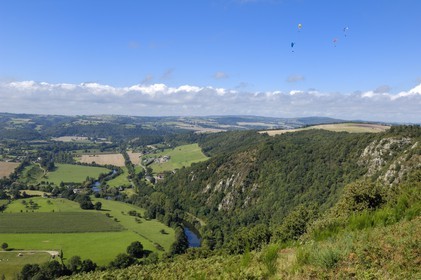 France, Calvados, Suisse normande (Norman Switzerland), Clecy, the Orne river valley seen from the Road of the Crests