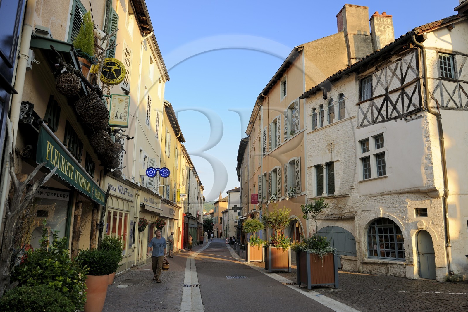 France, Saône et Loire (71), Cluny, la rue (principale) Lamartine