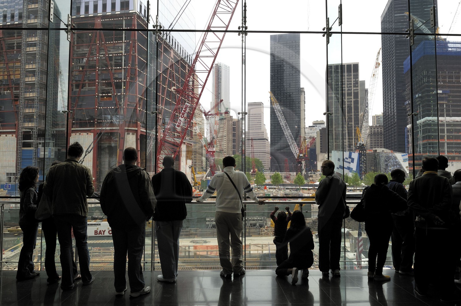 Etats-Unis, New-York, Manhattan, reconstruction du site de Ground Zero avec le One World Trade Center (Freedom Tower)