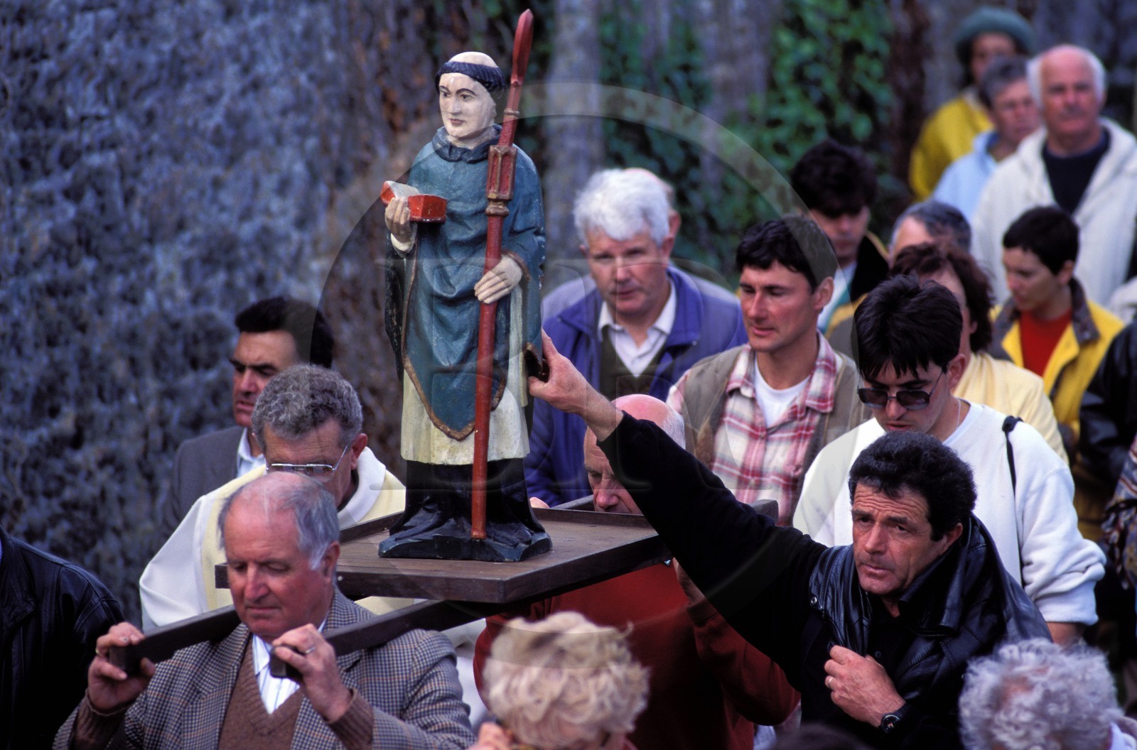 France, Côtes-d'Armor (22), procéssion du pélerinage annuel sur l'île de Saint-Gildas