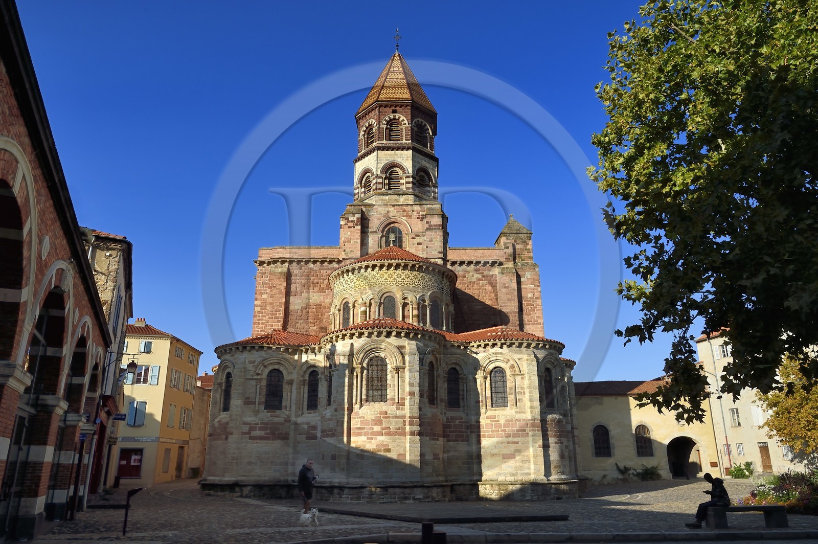 France, Haute Loire, Brioude, the Basilica of Saint-Julien de Brioude in Auvergne Romanesque style, the apse