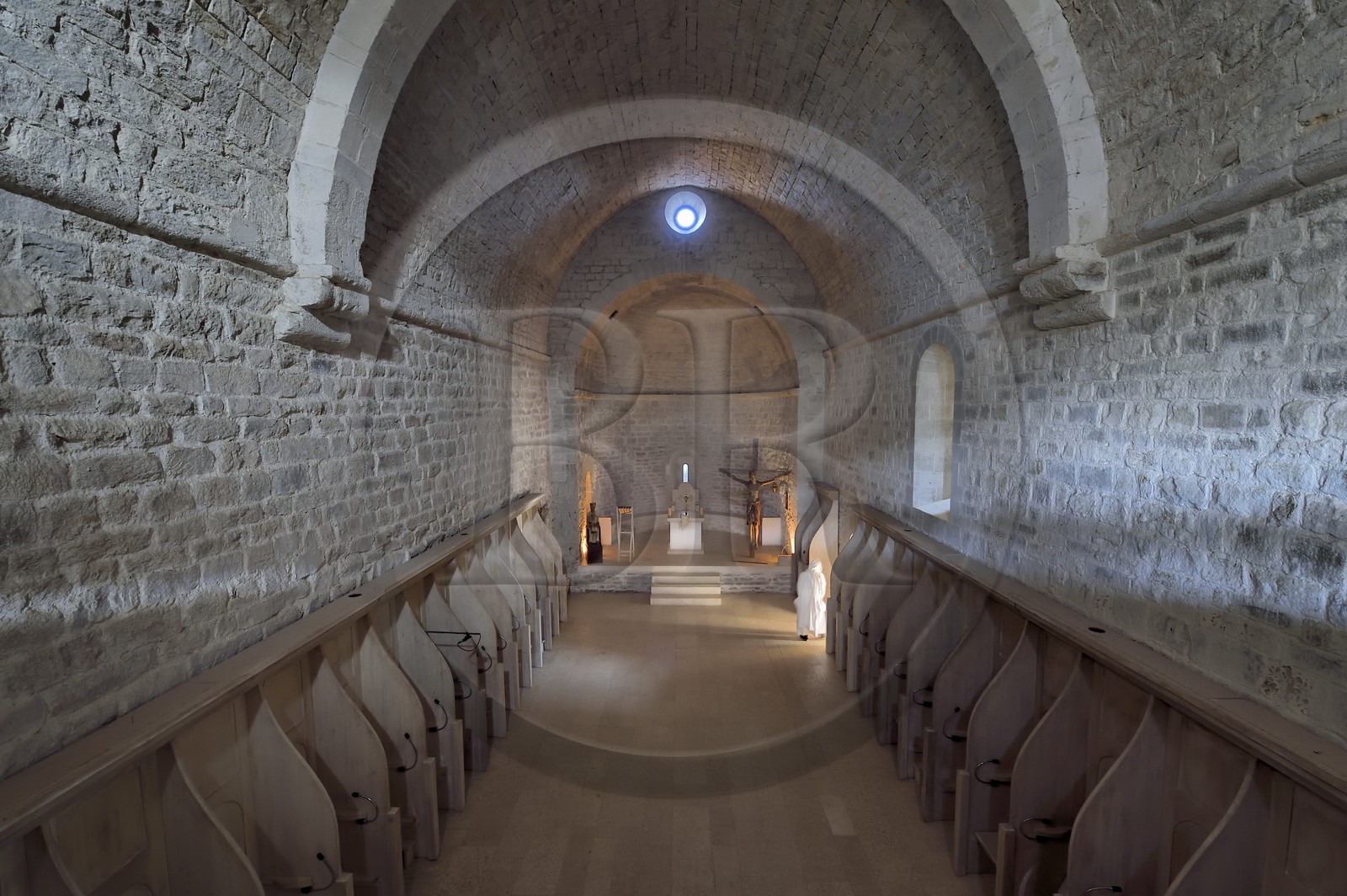 France, Var (83), Massif des Maures, Collobrières, chartreuse de la Verne, les stalles de l'église