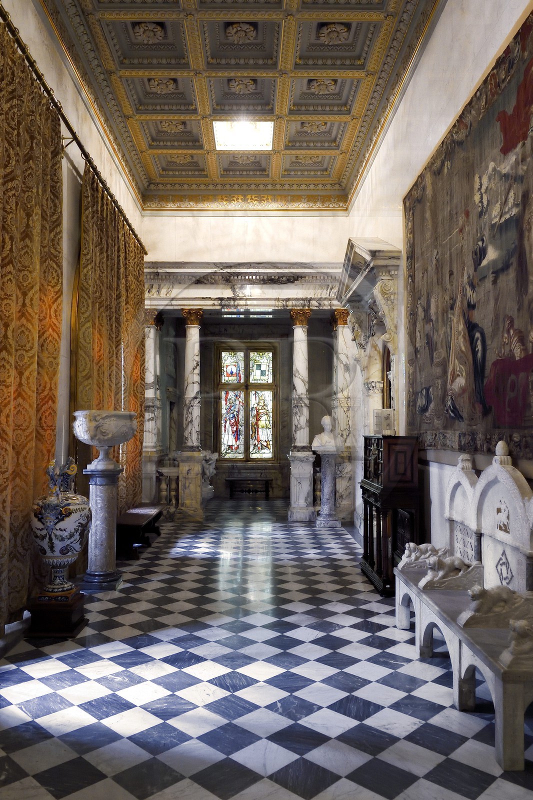 Roumanie, Valachie, Sinaia, château de Peles ancienne résidence royale édifiée de 1875 à 1883 pour le roi Carol Ier de Roumanie