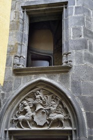 France, Puy de Dome, Clermont Ferrand, Montferrand district, rue Jules Guesde, Hotel of Albiat (mansion) also called House of the Centaurs