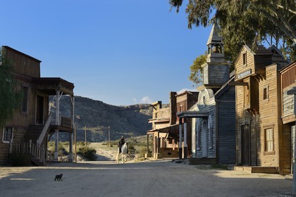 Espagne, Andalousie, province de Almeria, désert de Tabernas, parc d'attraction Fort Bravo Texas Hollywood, c'est ici que fut tourné les 7 Mercenaires de John Sturges mais aussi Les Pétroleuses de Christian-Jaque et Pour Une Poignée de Dollars de Sergio Leone