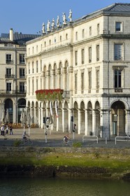 France, Pyrenees Atlantiques, Basque Country, Bayonne, City Hall, its facade is adorned with six allegorical statues symbolizing the artistic and economic activities of the city