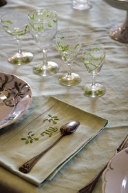 France, Meurthe-et-Moselle, Nancy, Ecole de Nancy Museum, the Art Nouveau dining room of Masson (1903-1906), tableware