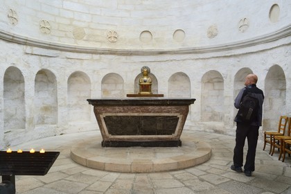France, Morbihan, Gulf of Morbihan (Golfe du Morbihan), Vannes, Saint Pierre cathedral, St. Vincent Ferrer's Chapel was formerly the chapel of the Holy Sacrament, houses the relics of Saint Vincent Ferrer including his skull, in the center bust of the Saint