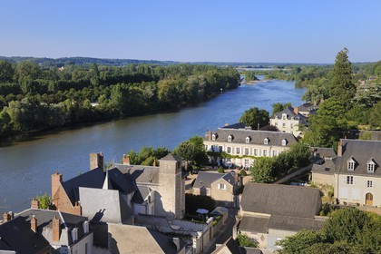 France, Indre et Loire (37), Vallée de la Loire classée Patrimoine mondial de l'UNESCO, la Loire depuis le château d'Amboise