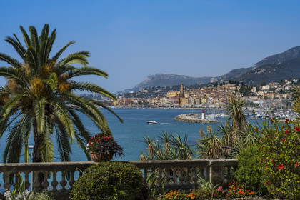 France, Alpes-Maritimes, Menton seen from Maria Serena garden in the district of Garavan