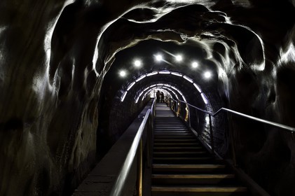 Romania, Transylvania, Cluj region, Turda, former Turda salt mine whose exploitation began in Roman times transformed into a leisure center and health, access stairs