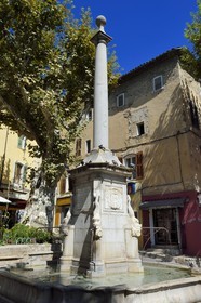 France, Var, the Dracenie, Lorgues, place du Revelin fountain
