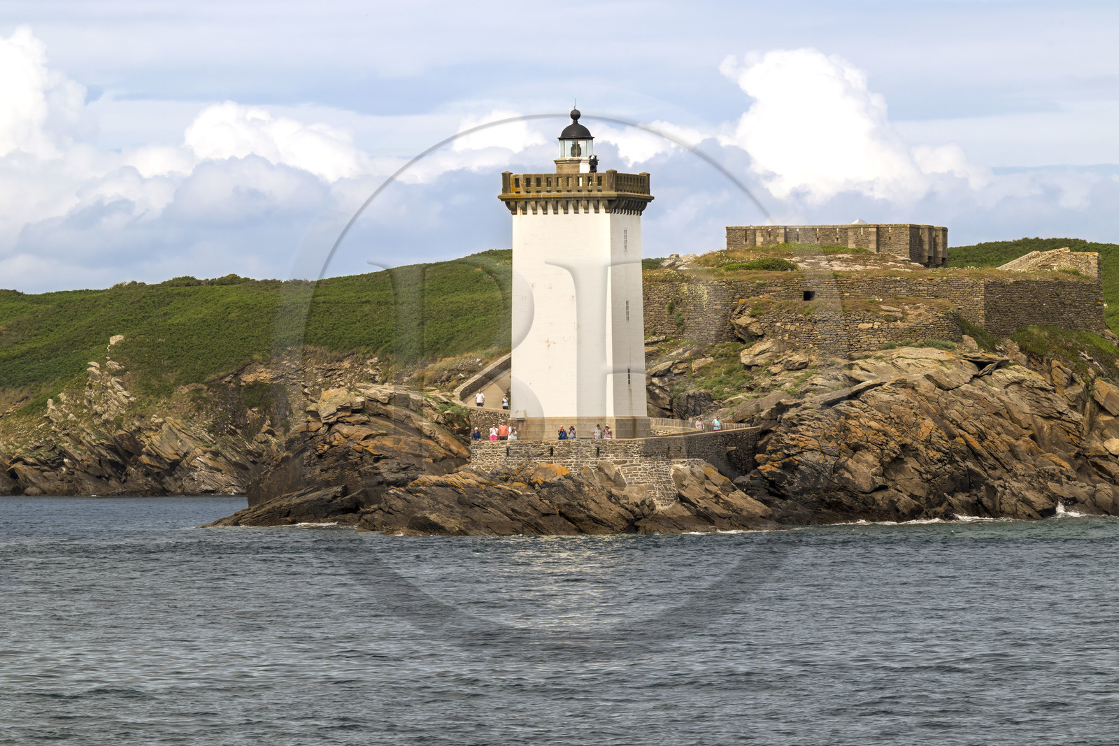 France, Finistère (29), Le Conquet, presqu'ile de Kermorvan, le phare de Kermorvan construit en 1849