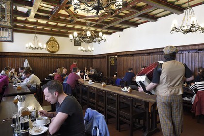 République Tchèque, Prague, Nove Mesto, Brasserie U Fleku, une des plus vieilles brasseries de la capitale