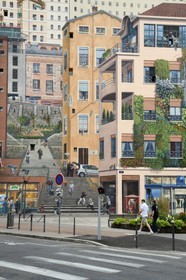 France, Rhône (69), Lyon, quartier de la Croix-Rousse, le mur des Canuts