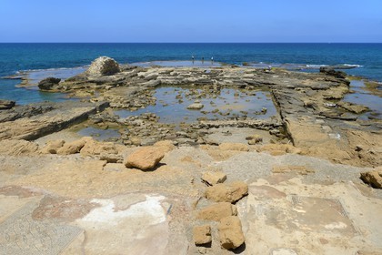 Israel, Haifa District, Caesarea (Caesarea Maritima), ruins of Caesarea, sea swimming pool of the Herode the Great Palace