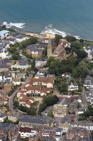 United Kingdom, England, Hampshire, Isle of Wight, Shanklin (aerial view)