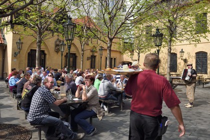 République Tchèque, Prague, Nove Mesto, Brasserie U Fleku, une des plus vieilles brasseries de la capitale