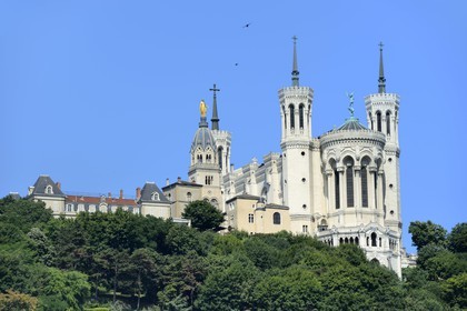 France, Rhone, Lyon, historical site listed as World Heritage by UNESCO, Notre Dame de Fourviere Basilica