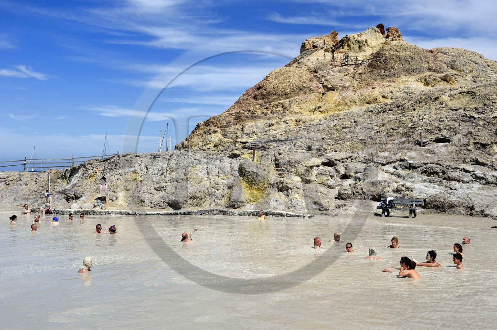 Italy, Sicily, Aeolian Islands, listed as World Heritage by UNESCO, Vulcano Island, sulphurous mud baths on the coast