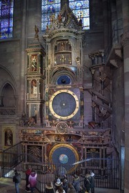 France, Bas Rhin, Strasbourg, old town listed as World Heritage by UNESCO, Notre Dame Cathedral, south transept, the astronomical clock