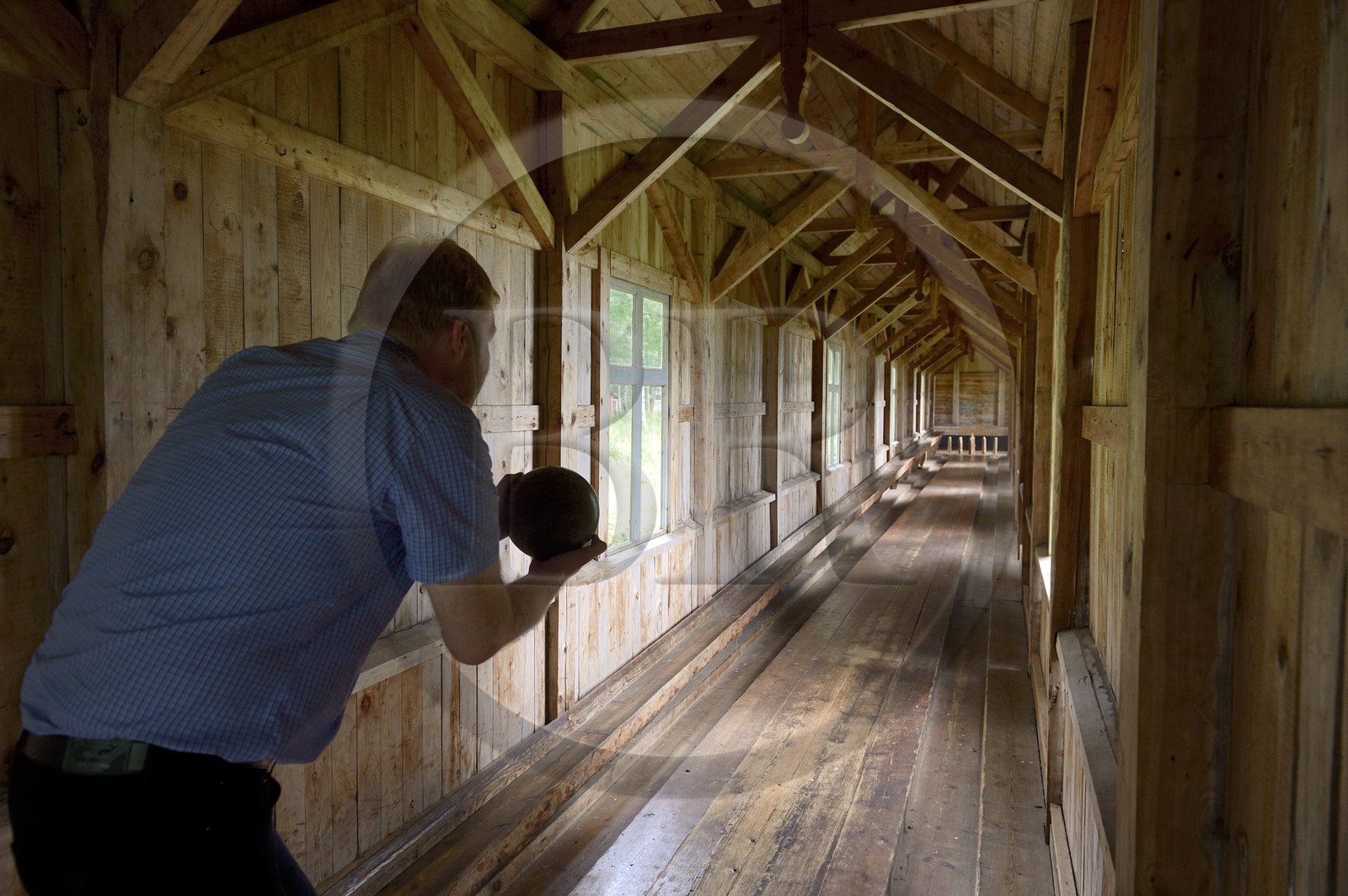Suède, Comté de Vasterbotten, région d'Umea, Iles de Norrbyskär qui fut une des plus grandes scieries d'Europe au début du XXème siècle, une des premierères pistes de bowling (jeu de quilles) fin du XIXème siècle installée pour distraire les ouvriers