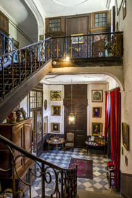 France, Ille et Vilaine, Cote d'Emeraude (Emerald Coast), Saint Malo, malouinière de la Chipaudière built by shipowner and privateer François-Auguste Magon de la Lande at the beginning of the 18th century, the main staircase