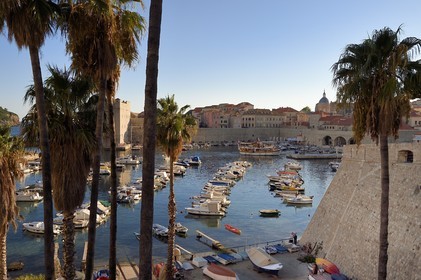 Croatie, Dalmatie, cote dalmate, Dubrovnik, centre historique classé Patrimoine Mondial de l'UNESCO, le vieux-port